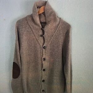 Men's Brown Cardigan Sweater